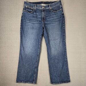 J Crew Jeans Womens‎ 35 Denim Full Length Slim Wide Leg Baggy Med Wash Stretch